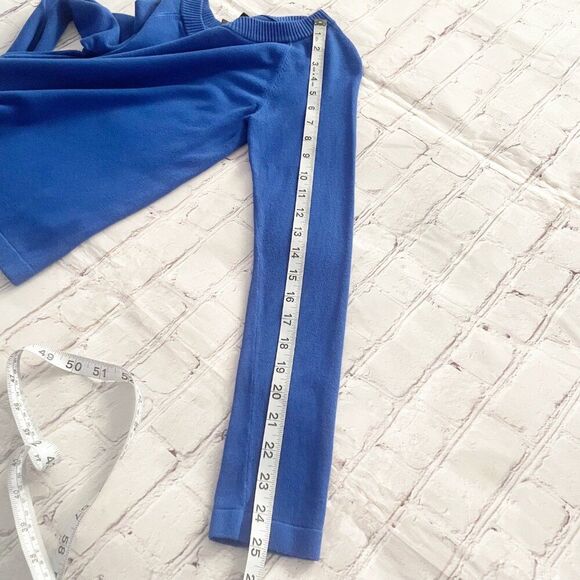 Womens Express Cobalt Blue Crew Neck Sweater Small Workwear Preppy Colorful Work - Picture 7 of 9